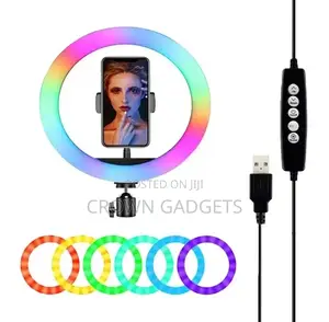 13 Inch RGB Selfie Ring Light Colors Promise Dimming and Hos