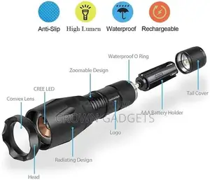 Xml T6 Flashlight Focus Torch Lamp Adjustable