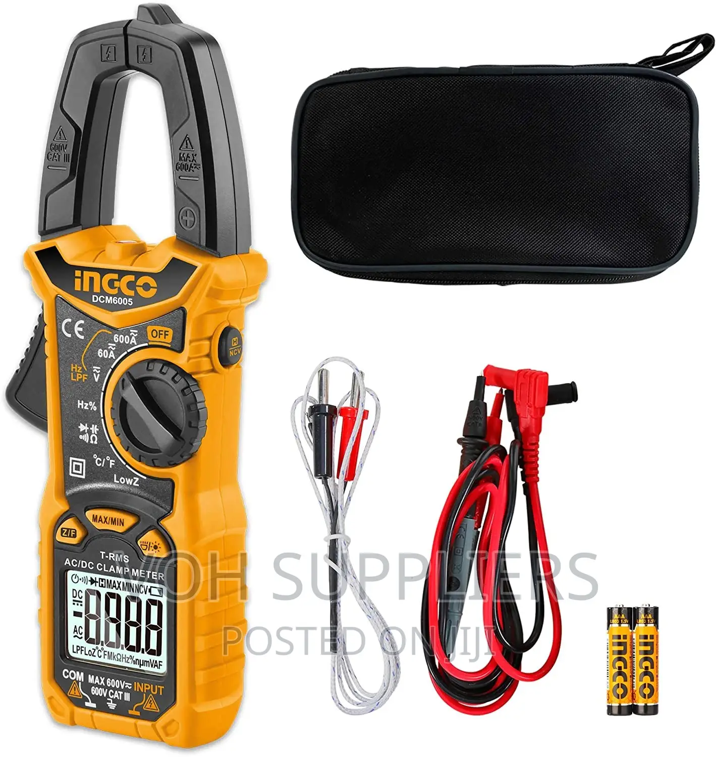 INGCO Auto Ranging Digital Clamp Meter TRMS 6000 Counts