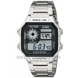 Casio Men's Ae-1200whd-1a Silver Stainless-Steel Quartz Watc