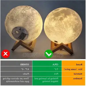 Moon Lamp 3D Print Night Light Decoration Lamps 16 Colors