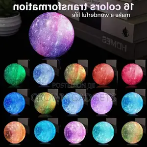 16 Colour Dimmable Led Remote Control Moon Shaped Light
