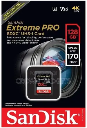 Sandisk 128GB Extreme PRO UHS-I SDXC Memory Card
