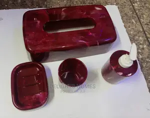 4pcs Marbleized Bathroom Set