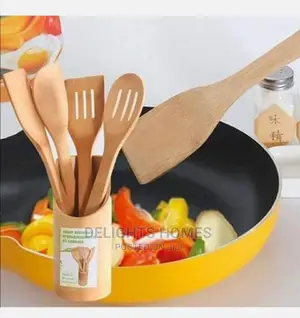 4pcs +1holder Bamboo Wooden Spoon Set