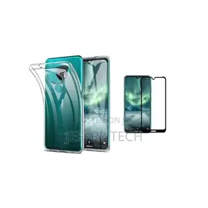 Silicone Back Case + Glass Screen Protector for Nokia 7.2