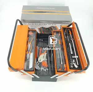 85pcs Complete Tool Set With Cantilever Metal Toolbox
