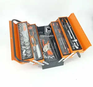 85pcs Complete Tool Set With Cantilever Metal Toolbox