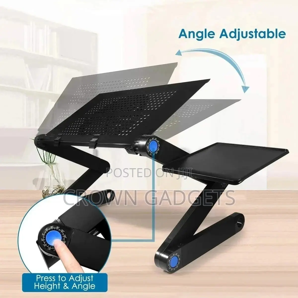 Plastic Black Adjustable Laptop Stand For, Home