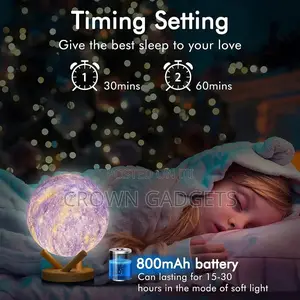 3D Moon Lamp Rechargeable Night Light