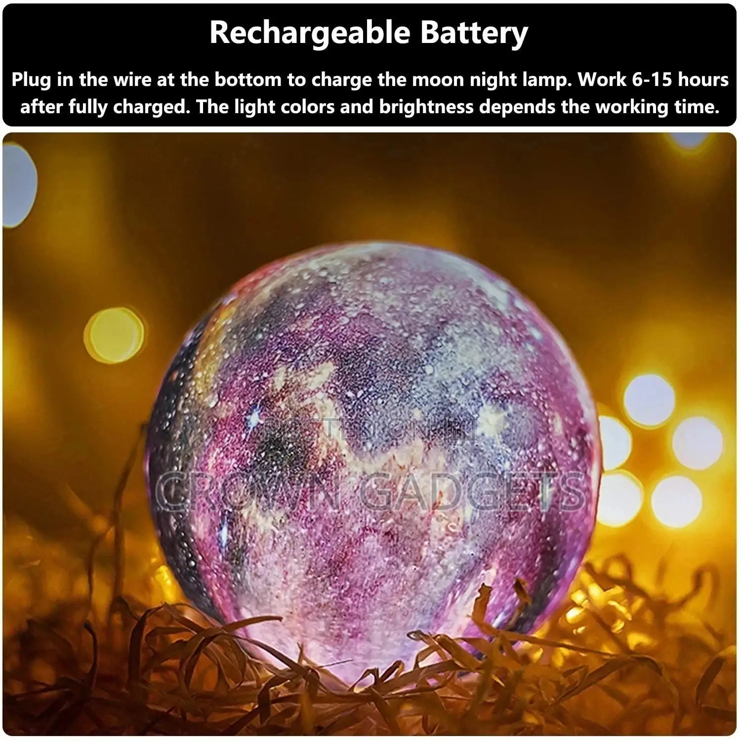Beautiful 3D Moon Lamp Light