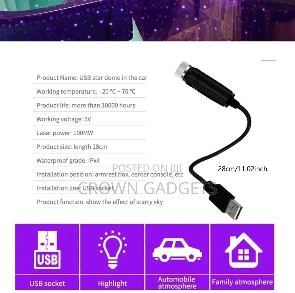 Usb Star Lights for Car Beauty