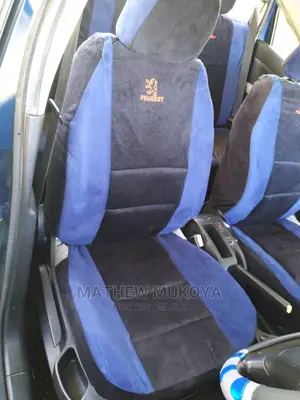 Black and Blue Suede Car Seat Covers