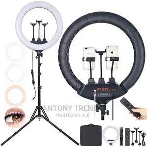 Upgraded 21-Inch Ring Light Kit With 3 Phone Holders, Stand