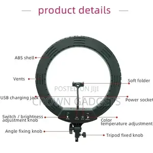 14 Inch Ring Lamp Adjustable, Dimmable Photography Studio