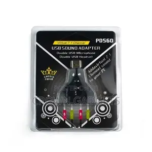 Audio Dual Microphone Adapter Sound Card (Black) Virtual 7.1