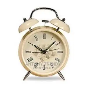 Retro Alarm Clock, Bedside Alarm Clock Cream White Colour