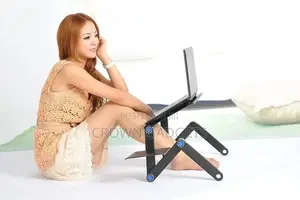 Balck Laptop Stand With Usb Cooling Fan -