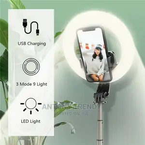 Tripod With LED Ring Fill Light L07 Extendable Bluetooth Rem