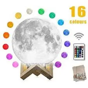 Easy to Carry Around Moon Lamp 3D Printed,LED Desk Lamp,16 C