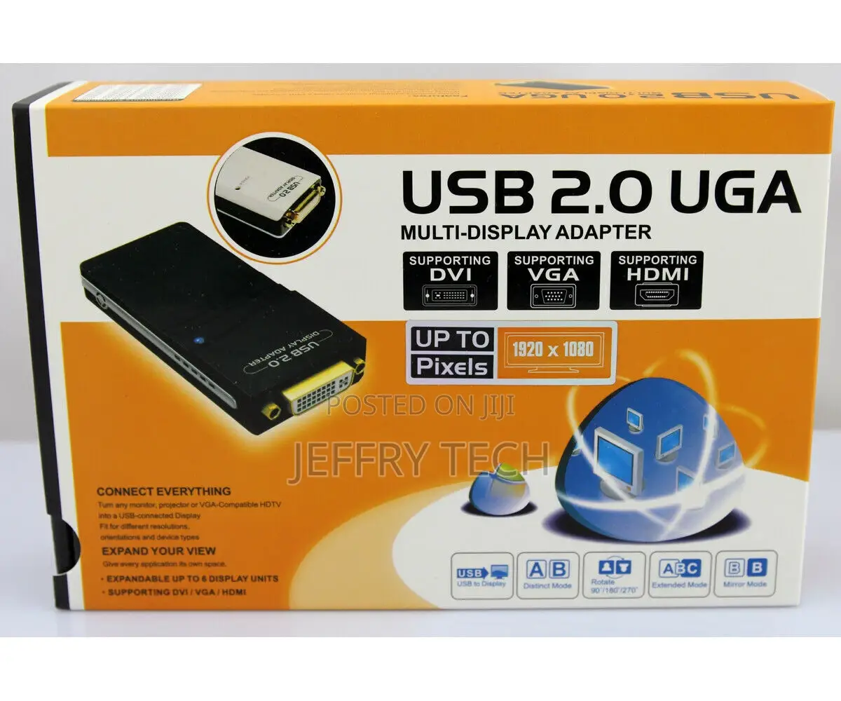 USB 2.0 to Dvi HDMI VGA Multi Display Graphic Adapter Conver