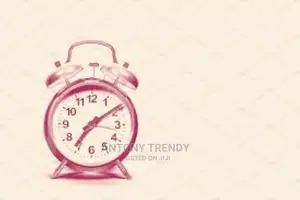 Pink in Colour Bedside Alarm Clock With Non Ticking Twin Be