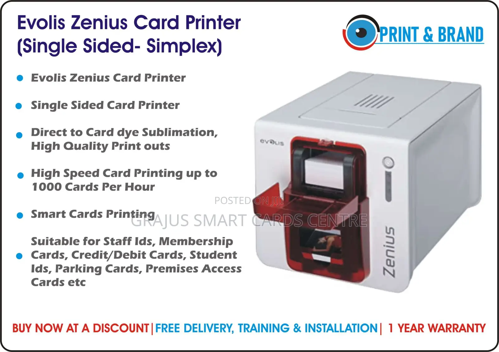 Evolis Zenius Card Printer- Single Sided Card Printer