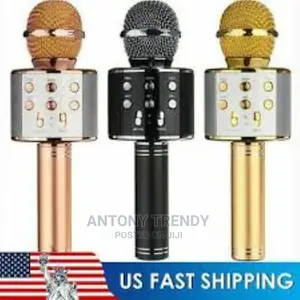 Wireless Karaoke Mic Microphone With Portable Bluetooth Spea