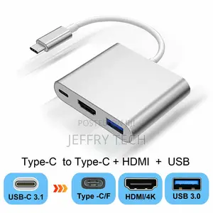 3 IN 1 USB 3.1 Type-C USB-C to Female HUB 4K HD HDMI Data Ch