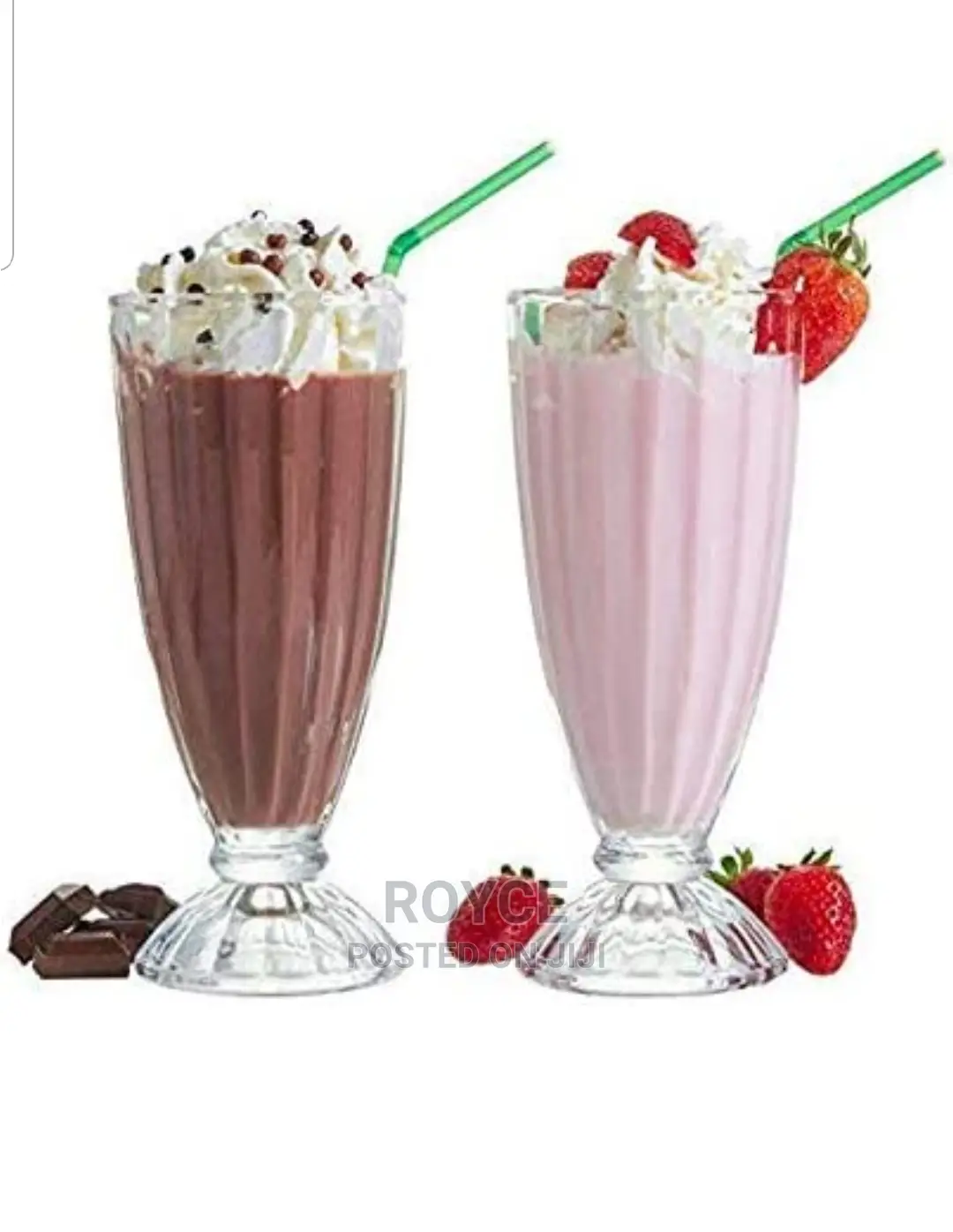 6pc Glass Milkshake Glasses
