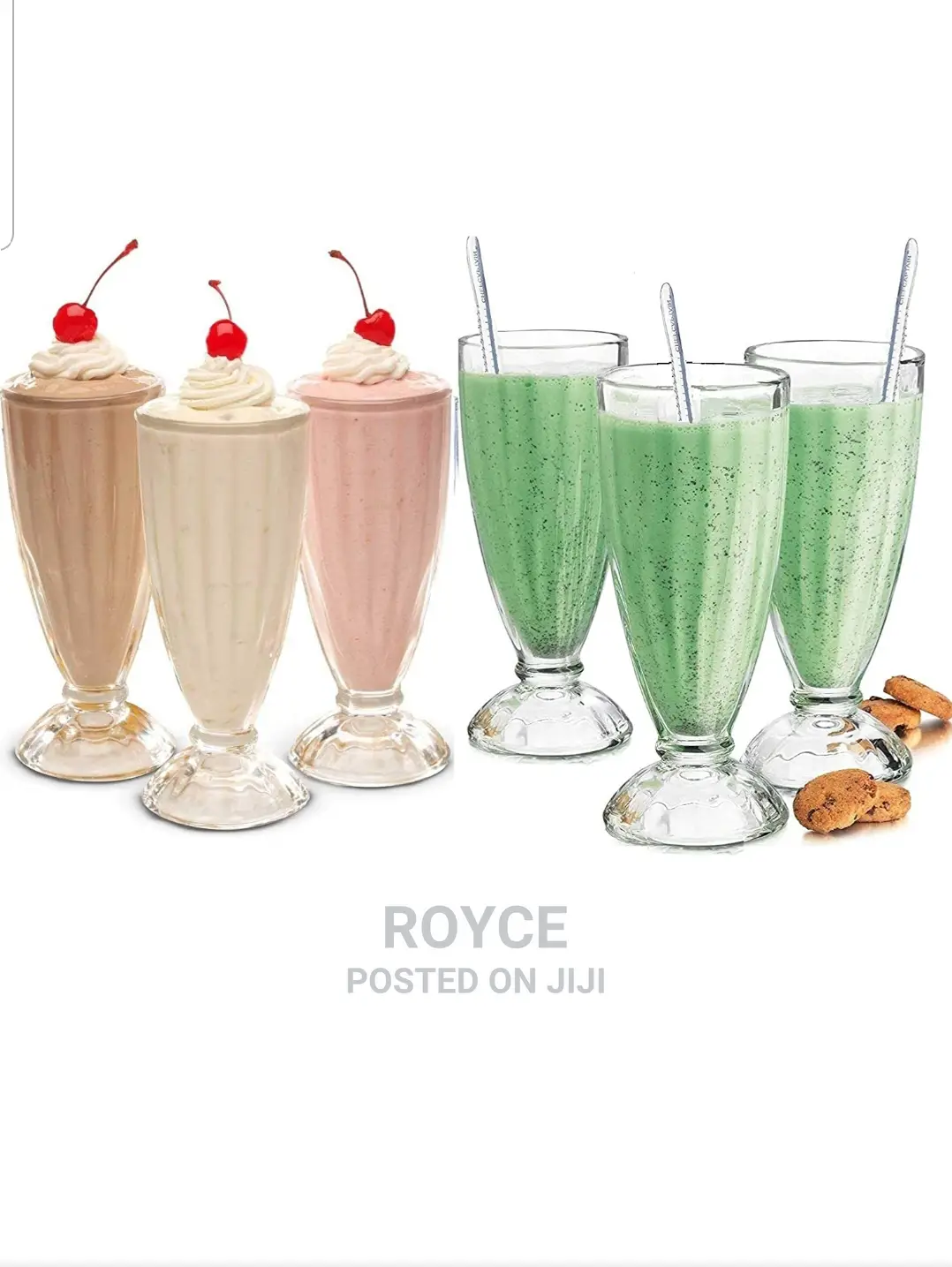 6pc Glass Milkshake Glasses