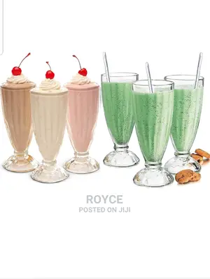 6pc Glass Milkshake Glasses