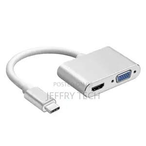 Premium 2in1 USB Type C Hub 4K HDMI VGA Display Adapter Spli