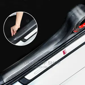 Carbon Fiber Car Door Sill Anti Scratch Strip Cover