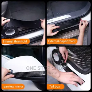 5D Carbon Fiber Rubber Door Sill Protector