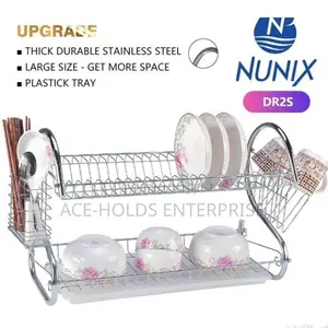 Stainless Steel Nunix 2-Tier Dish Rack.