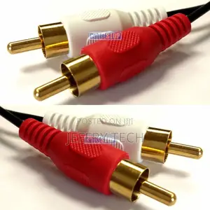 10m Twin RED WHITE 2 X RCA PHONO Audio LEFT RIGHT Cable Male