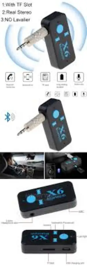 Ustyle X6 Auto Car Bluetooth Aux Adapter Support TF Card A2D