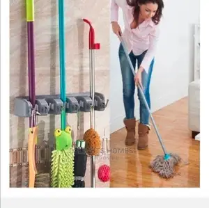 Wall Mount Heavy Duty Mop and Broom Holder Organizer