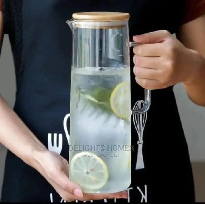 *Glass Jug With Bamboo Lid