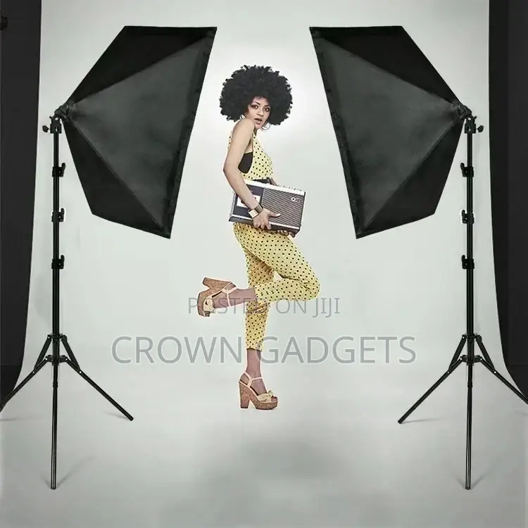 Photo Softbox Studio Lighting Kit 4-Socket E27 Holder+Stand