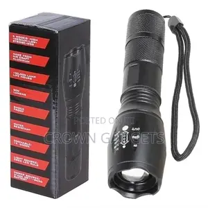 Stylish Hardcore Tactical Military XML T6 LED Flashlight Bla