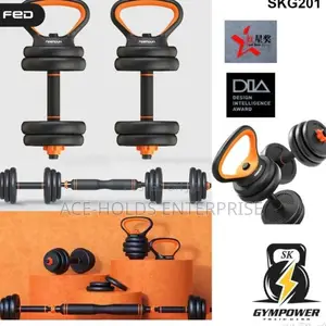 6 in 1 50kgs Kettlebell With Bar Barbell