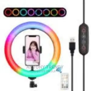 13 RGB LED Ring Light With Adjustable Tripod Stand and Phone