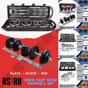 50kg Cat Iton Dumbbells With Barbell Set