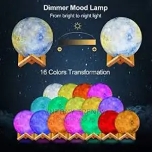 Galaxy Lamp 16 Colors 3D Star Moon Light With Wood Stand, R