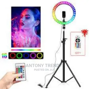 Cheap 13-Inch Ring Light RGB With Cell Phone Holder for Live