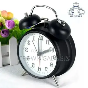 Black Silver Twin Bell Alarm Clock