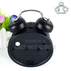 Black Silver Twin Bell Alarm Clock