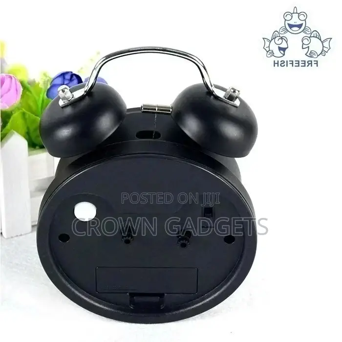 Black Silver Twin Bell Alarm Clock